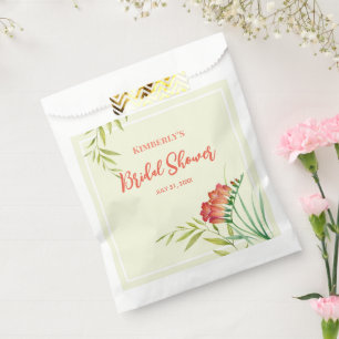 Bridal Shower Orange Crocosmia Watercolor Painting Favour Bags