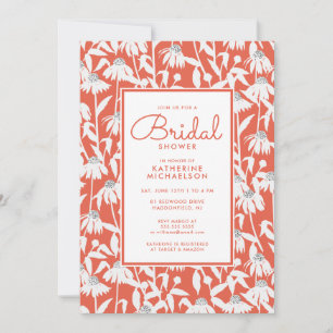 BRIDAL SHOWER Orange Daisy Garden Invitation