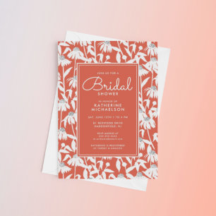 BRIDAL SHOWER Orange Daisy Garden Invitation