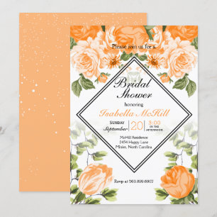 Bridal Shower - Orange Floral Invitation