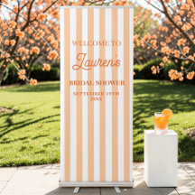 Bridal Shower Orange Striped Welcome