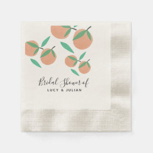 Bridal Shower Oranges Hand Drawn Botanical Napkin