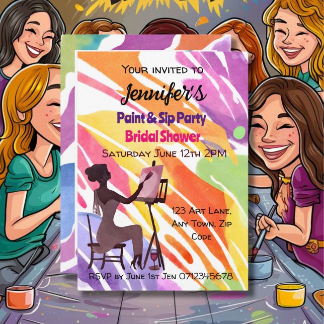 Bridal Shower Paint and Sip party Invitation (Creator Uploaded)