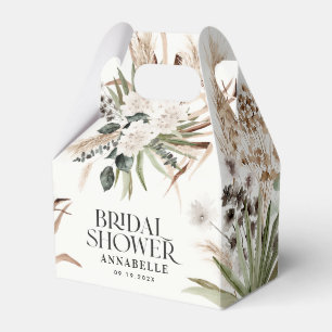Bridal shower pampas black modern boho party favou favour box