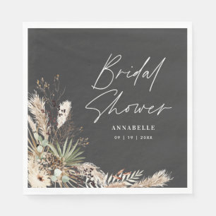 Bridal shower pampas grass modern boho elegant nap napkin