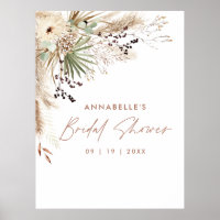 Bridal shower pampas grass modern boho elegant
