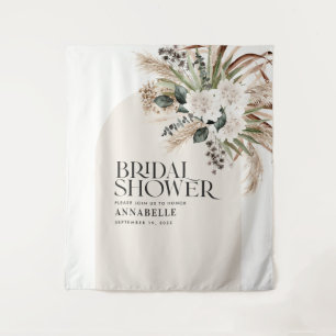 Bridal shower pampas grass modern elegant natural tapestry