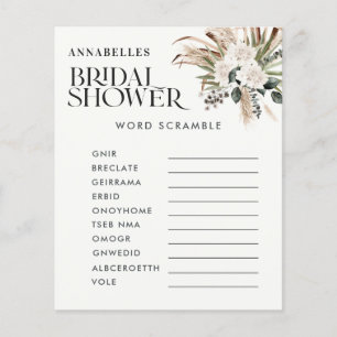 Bridal shower pampas grass modern terracotta game