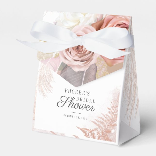  Bridal Shower Pampas Grass Terracotta Dried Palms Favour Box (Front Side)