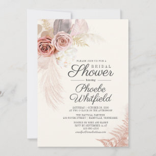 Bridal Shower Pampas Grass Terracotta Tan Invitation