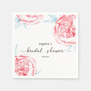 Bridal Shower Paper Napkin Peonies