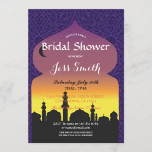 Bridal Shower Party Arabian Nights Invite Purple
