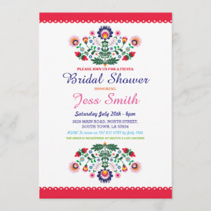 Bridal Shower Party Fiesta Mexican Floral Invite