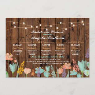 Bridal Shower Party Floral Itinerary Bachelorette Programme