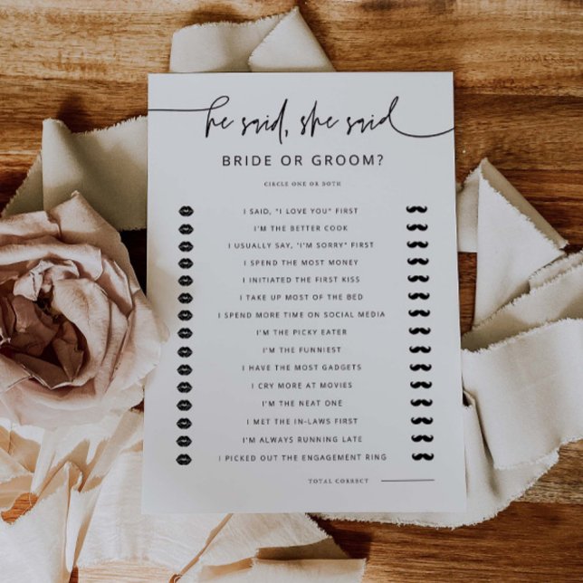 Bridal Shower Party Game Activity Card G400 (Creator Uploaded)