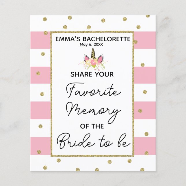 Bridal shower party game favourite memory wedding (Front)