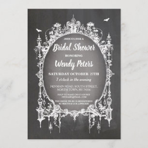 Bridal Shower Party Gothic Frame Halloween Invite