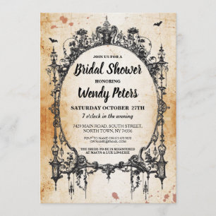 Bridal Shower Party Gothic Frame Halloween Invite