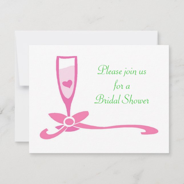 Bridal shower Party Invitations personalised pink (Front)