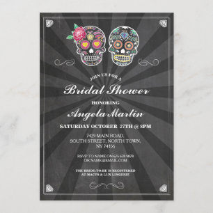 Bridal Shower Party Sugar Skull Halloween Invite