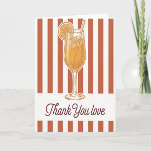 Bridal Shower Party Thank You Love Cocktail Chic Card
