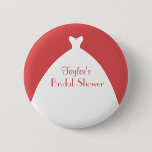 Bridal Shower Party Wedding Gown 6 Cm Round Badge