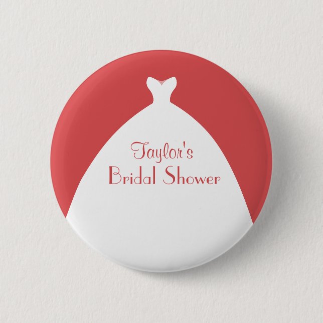 Bridal Shower Party Wedding Gown 6 Cm Round Badge (Front)