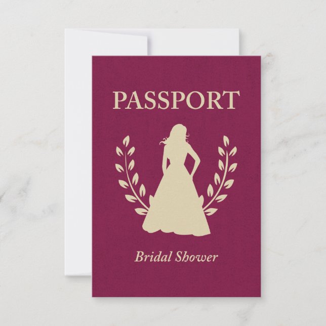 Bridal Shower Passport Invitation (Front)
