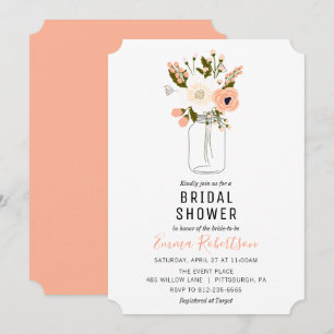 Bridal Shower Peach Bouquet Shower invitation