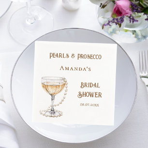 Bridal shower pearls prosecco  napkin