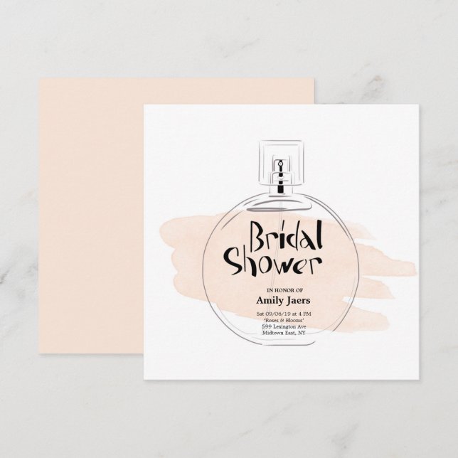 Bridal Shower Perfume Bottle Invitation (Front/Back)