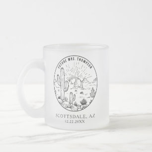 Bridal Shower Personalised Guest Gift Elegant Frosted Glass Coffee Mug