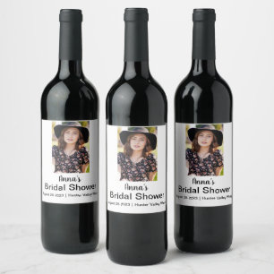 Bridal shower Personalised Name Photo Wine Label
