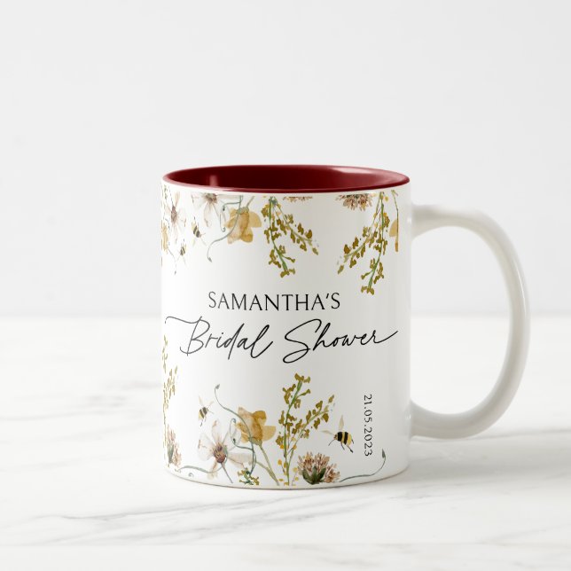 Bridal Shower Personalised Party Favour Momento  Two-Tone Coffee Mug (Right)