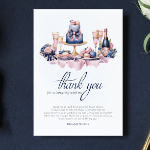 Bridal Shower Personalised watercolor Thank You Card
