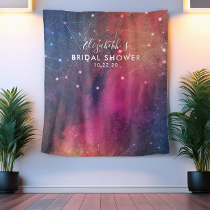 Bridal Shower Photo Backdrop Galaxy Constellations Tapestry