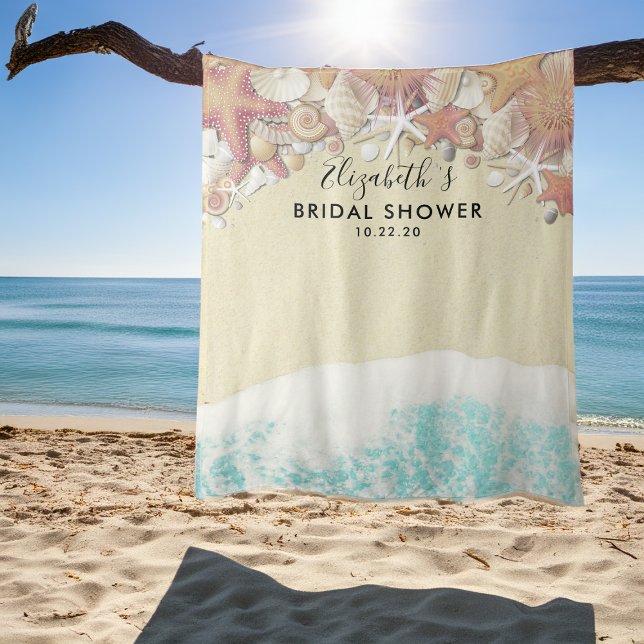 Bridal Shower Photo Backdrop Summer Beach Starfish Tapestry (Creator Uploaded)