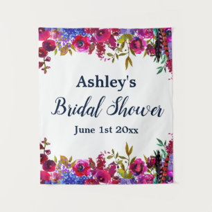Bridal Shower Photo Booth Backdrop Wildflower Prop Tapestry