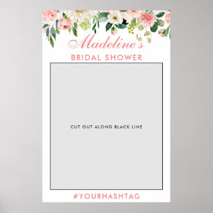 Bridal Shower Photo Booth Prop   Pink Floral P Poster
