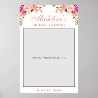 Bridal Shower Photo Booth Prop | Pink Floral