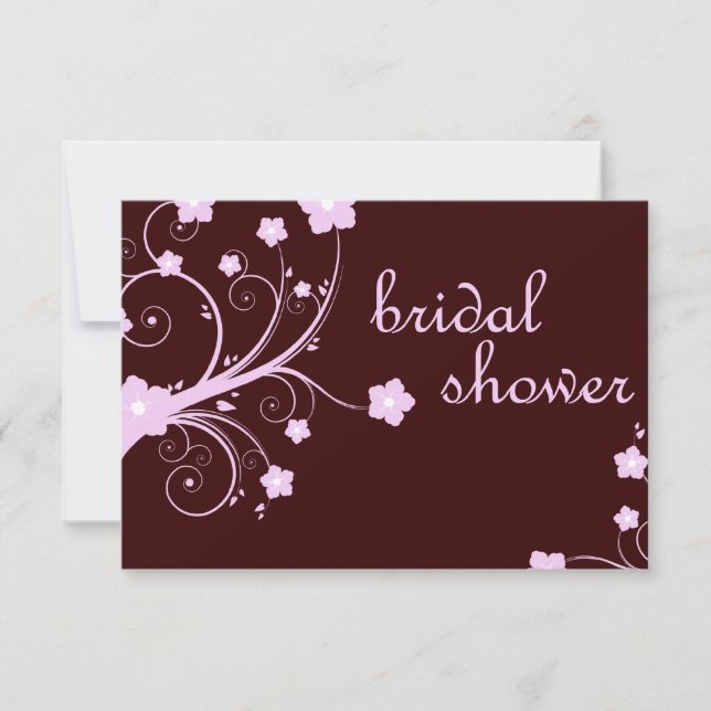 bridal shower : pink blossoms invitation (Front)