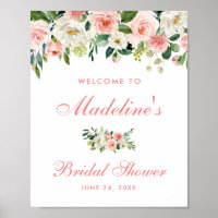 Bridal Shower Pink Blush Floral Welcome