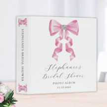 Bridal Shower Pink Bow Glam Photo Album