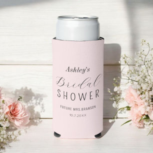 Bridal Shower Pink Chic Minimalist  Seltzer Can Cooler