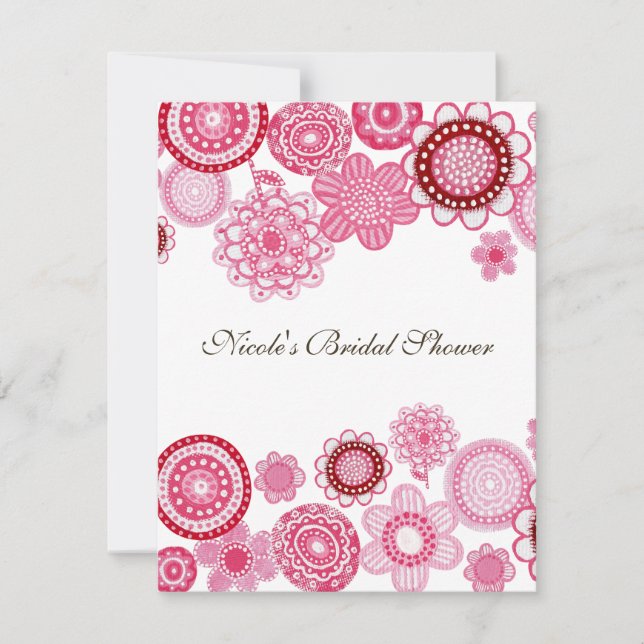 Bridal Shower  Pink Custom Invitation (Front)