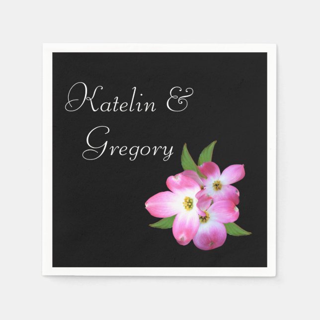 Bridal Shower Pink Dogwood Napkins (Front)