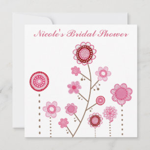 Bridal Shower Pink Floral Girly Invitation