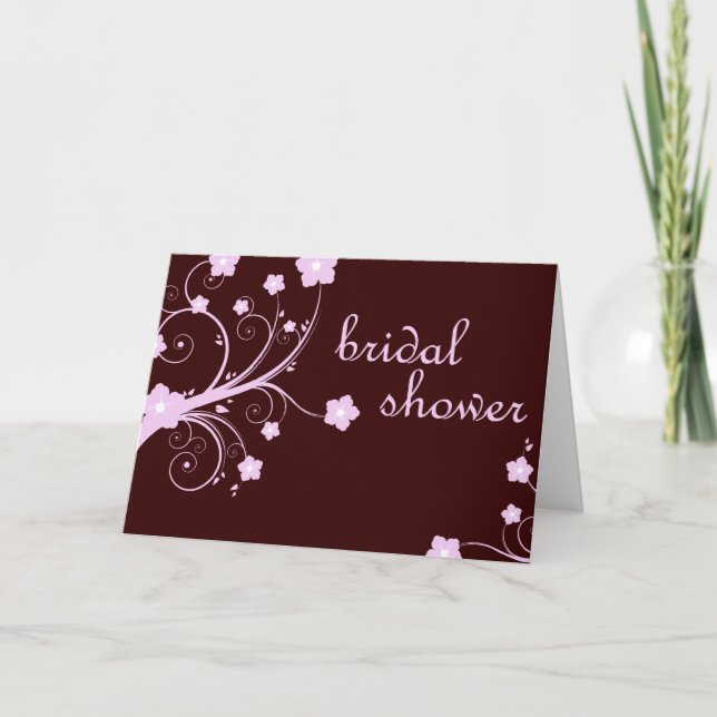 bridal shower : Pink Flowers : Invitation (Front)