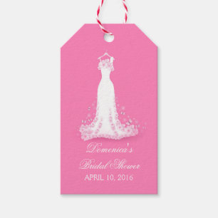 Bridal Shower Pink - Fuschia Wedding Gown Gift Tags