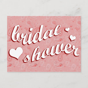 bridal shower : Pink Paisley : Invitation Postcard